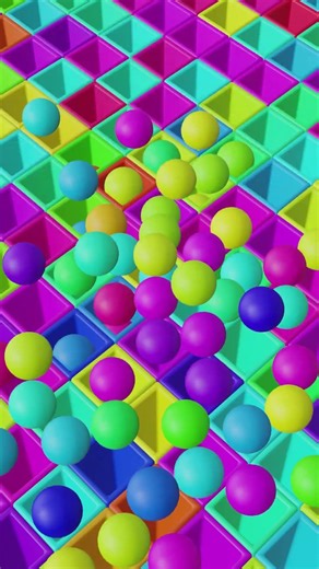 Balls Falling Into Boxes 🌈 | Satisfying Blender Infinite Loop #shorts #animation