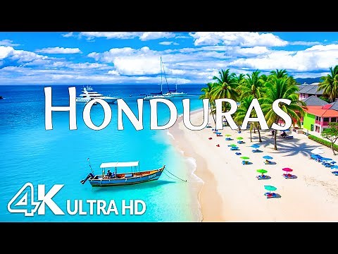 Honduras 4K - Caribbean Beaches, Vibrant Tropical Landscape & Lush Islands with Relaxing Music
