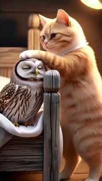 Animated Video For Cat & Owl Friendship 😽🦉🌦🌈🏠