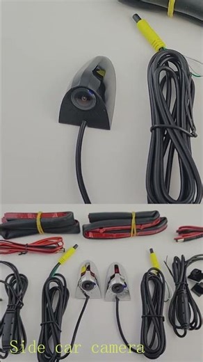 车载左右前侧视摄像头银色 RCA 通用型 12V 汽车盲区监控倒车后视 left and right front side view cameras