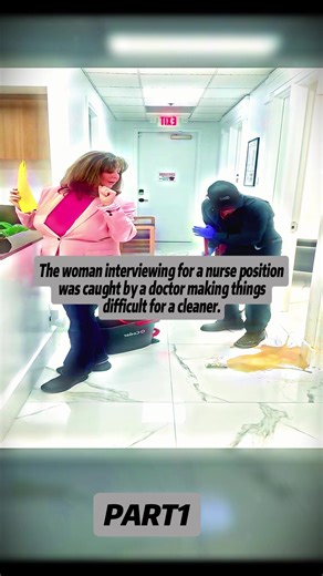The woman interviewing for a nurse position was caught by a doctor making things difficult for a cleaner.#viral