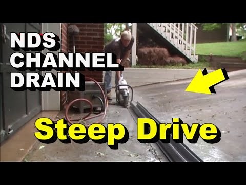 BEST WAY to Catch Water from Steep Driveway - How to Install Channel Drain, Stop Flooding Garage