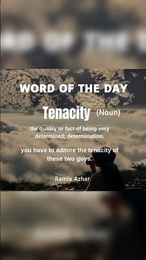 Word of the Day | Tenacity Meaning in English | Vocabulary #shorts #learnenglish #houseofenglish