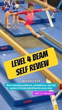 Level 4 Gymnast Self-Reviews Beam Routine | GA Judges Cup #gymnasticslife #gymnast #BeamRoutine
