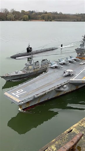 RC Aircraft Carrier Fleet With Submarine Support #ai #rcships