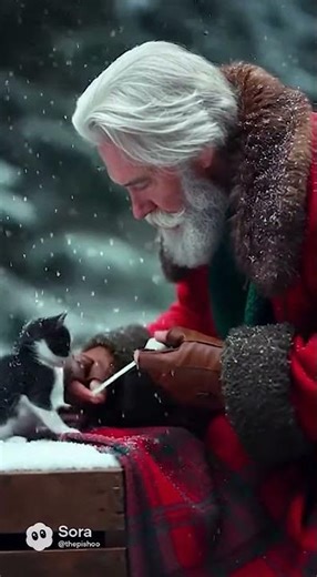 Santa Saves an Injured Kitten in the Snow | Emotional AI Christmas Story #aicat