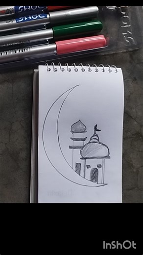 Easy mosque drawing #drawing #masjid #islam 🕋