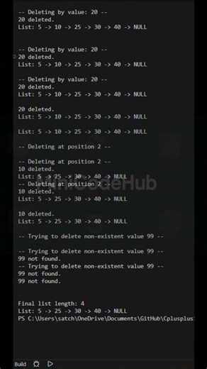 C++ Linked List Implementation | Insert Delete Display #CPP #DataStructures #MiniCodeHub