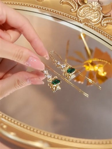 Fresh & Sweet Green Threader Earrings #earrings #jewelry