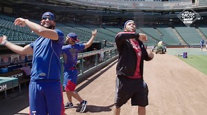 The handshake game is STRONG with Rougned Odor, Nomar Mazara, and Scooter Magruder! 󾓶󾓶󾓶 http://bit.ly/RangersFullyLoaded #MLB #FullyLoaded | Whistle Sports