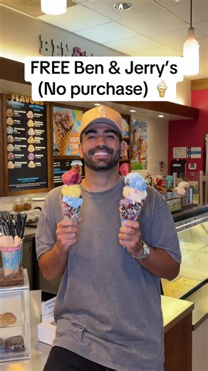 FREE Ben & Jerry’s ice cream (No purchase needed) 🍦 #fastfood #shopping #benandjerrys