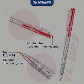 Combo 20 Bút Bi Thiên Long TL-027 Ngòi 0.5mm 4 Màu Xanh Đỏ Đen Tím Viết Mượt