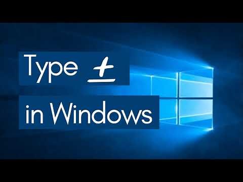 How to write the plus - minus sign ± in Microsoft Windows?