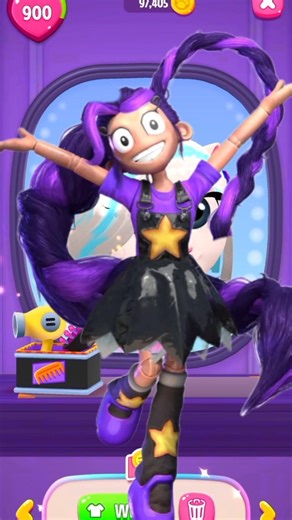 Lilly lovebraids cosplay makeover💜🎵🔮✨️ #mytalkingangela2 #poppyplaytime #cosplay #shorts