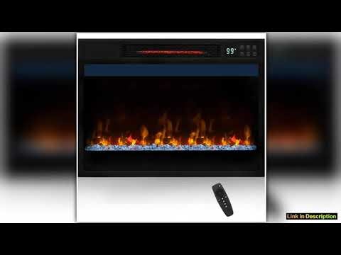 23Inch Infrared Quartz Electric Fireplace Insert with Remote Control 1500W Recessed Fireplace Heate