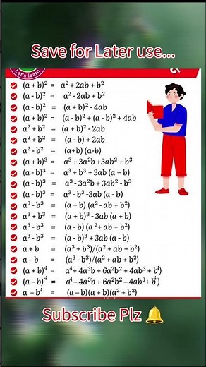 All Algebraic Identities Explained. #math #algebraic_identities #mathformulas