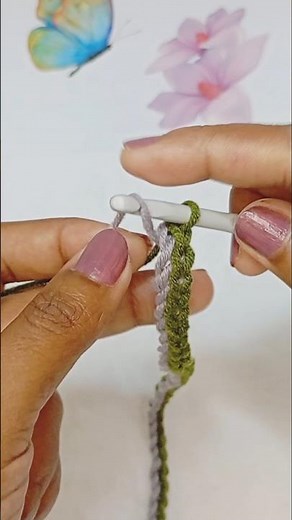 How to Crochet a Double Chain Stitch 🧶#shorts #crochet #trending