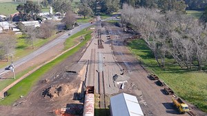 1.5K views · 124 reactions | We’re continuing to make progress on trackworks at Healesville with our volunteers working in all weather to make it happen. In this quick video update you can see progress, with track laying well underway. Keep tuned for updates, we’ll be sure to post when we have a reopening date. #YarraValleyRailway | Yarra Valley Railway | Facebook
