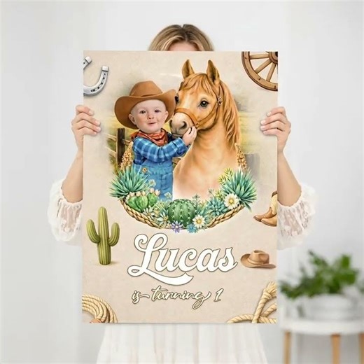 Cute First Rodeo Birthday Welcome Sign 🤠🌵 | Western Party Decor