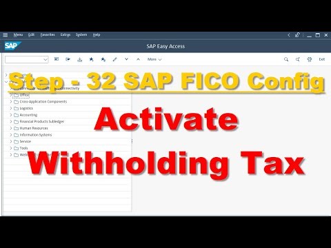 32 SAP FICO Config Activate Withholding Tax