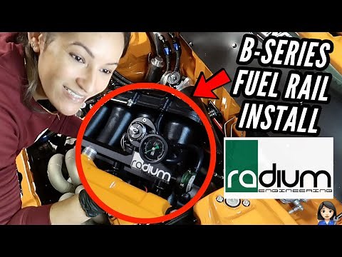 Radium Fuel Rail Parts Install B-Series - Fuel Pulse Damper - FPR - Female Built Civic