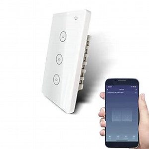 2.4GHz WiFi Smart Touch Wall Light Switch Compatible with Alexa & Google Home, 3 Way for Lamp, Neutral Wire Required, Us Standard Electrical Light Switches No Hub (White 3 Gang)
