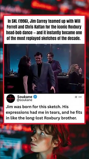 In SNL 1996, Jim Carrey teamed up with Will Ferrell and Chris Kattan for the iconic Roxbury head bob