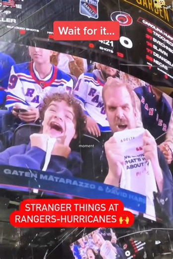 Stranger Things Cast Enjoying a Hockey Game