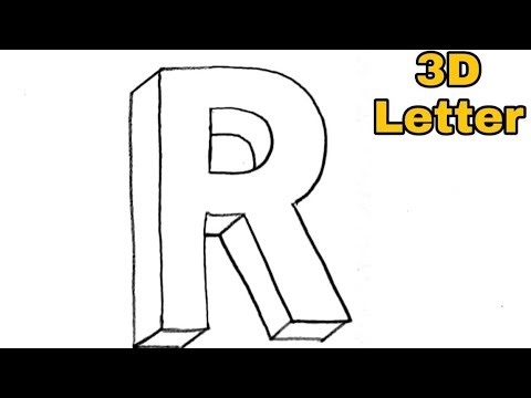 3D Letter R Drawing Tutorial | 3D Drawing | Farhan's Art World 2.5M