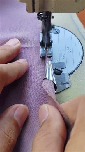 An easy way to sew a hem using a sewing machine's hem funnel #sewingtechnique
