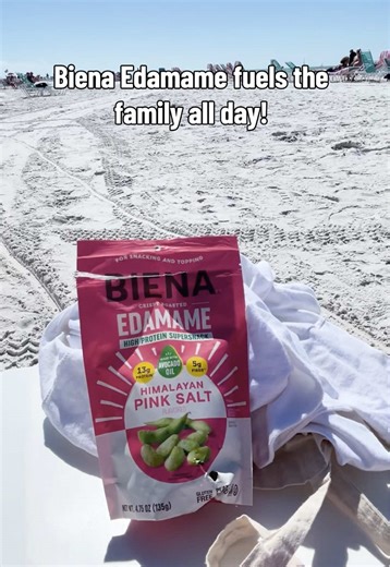 Spring break doesn’t mean moms clock out - it just means we’re doing all the same things somewhere warmer ☀️ Packing snacks that actually keep everyone going is key. Biena Edamame has protein fiber, which is the winning combo for staying fueled through long travel days and busy beach days! 🫛💚 #SpringBreak #familyspringbreak #holidaysnacks #travelsnacks #planesnacks
