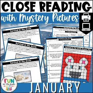 Reading Comprehension Passages: January - Digital & Print Close Reading Activity
