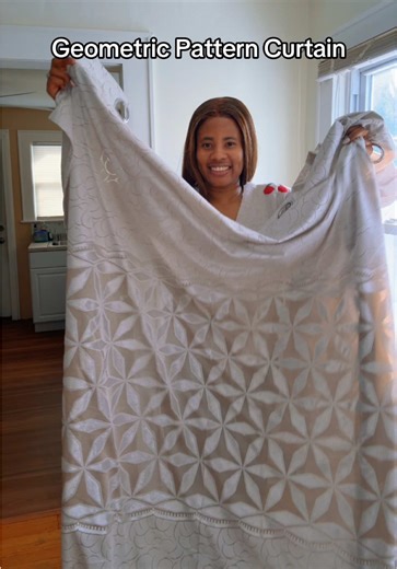 Geometric Pattern Curtain, 1 Panel Modern Simple Window Curtain #geometric #pattern #curtain #windowcurtain #tiktokshopholidayhaul