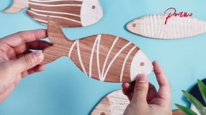 Putuo Decor 4 Pcs Wooden Fish Wall Decor Beach Nautical Coastal Theme Fish Wall Sculpture Lake House Ocean Decor Vintage Ornaments for Home Bathroom Bedroom