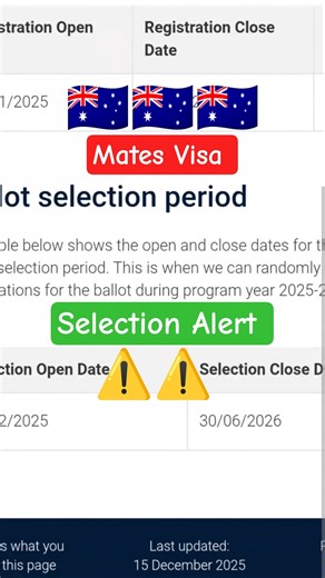 Mates Visa Australia Selection Alert ⚠️ #australiavisa #globalsecretshub #matesvisa2025