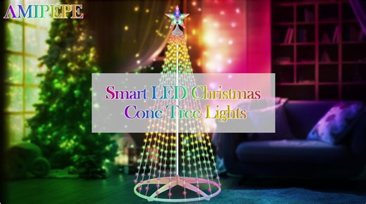 Watch Smart Christmas Cone Tree LED Light on Amazon Live