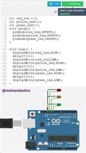 🚦 Arduino Traffic Light Project ! Great way to learn Arduino basics with a real-world example.