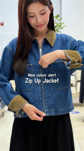 UNIQLO Singapore on Instagram: "Your favourite Zip Up Jacket, refreshed. New olive colour, corduroy touches, boxy cropped fit. #UniqloSG"