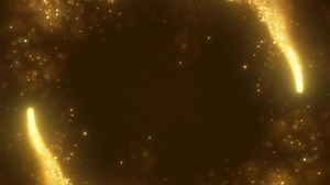 Download Glittering golden bokeh particles forming a luminous frame for free