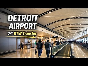 Transferring at Detroit Airport (DTW) | McNamara Terminal Concourse A Walk | 4K