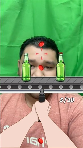 Shooting bottle caps challenge