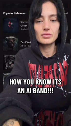 IDENTIFYING AI BANDS ON SPOTIFY this has become a huge problem in the music industry. it’s so discouraging as an independent artist who has worked for over 10 years for my platform. they are ripping off other artists like Bad Omens, Dayseeker, Holding Absence, Catch Your Breath etc. here is how you know it is an AI band on Spotify. they are pretty easy to identify after seeing a few profiles! please for the sake of art and all my fellow creators, when you come across these bands, turn on the “do