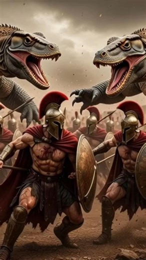 300 Spartans vs giant komodos #duet #history