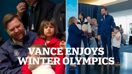 JD Vance enjoys the Winter Olympics with his wife and children