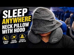 How to Use This Travel Neck Pillow with Hood on a Plane!