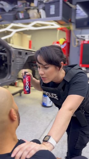 Stephanie Santana on Instagram: "Cop interrogates suspect on drink👀😅 #JuiceFromTheFuture #loomdrop #loomcrew #syncinprogress #sponsored"