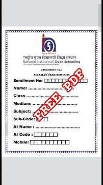 Nios TMA October 2025 Front Page कैसे बनाएं? | 100% सही तरीका | TMA Submission Guide #nios #TMA