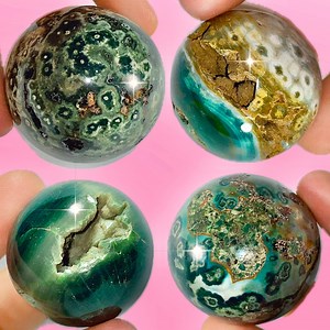 Polished Orbicular Ocean Jasper Sphere | Healing Crystals | Free Acrylic Stand Included | AA Grade Ocean Jasper Crystal Carvings | You Pick! - Etsy