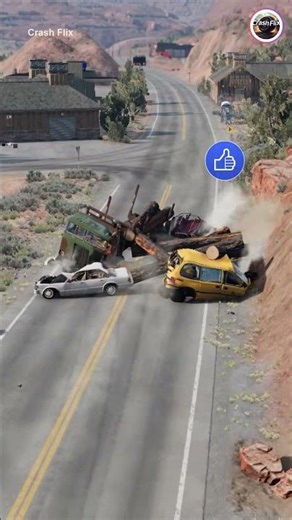 Realistic Highway Car Crashes🚗💥 #realisticcarcrashes #carcrashes #beamngdrive