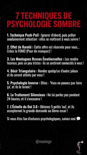 7 techniques de psychologie sombre à connaître ! 🤫